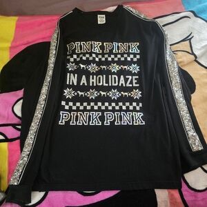 Victorias Secret Pink Bling Holidaze Long Sleeve Shirt